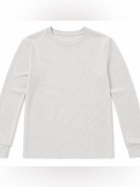 Blue Ice Mens Small Light Gray Thermal Long Sleeve Waffle Knit Crewneck Tee
